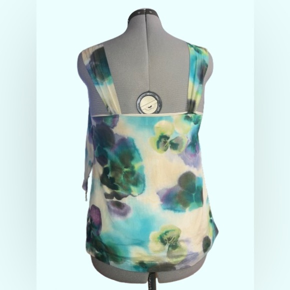 Ann Taylor Loft, Watercolor Strappy Top, Sz med - Picture 4 of 5